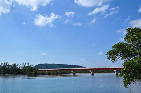 Red bridge Stock Photos