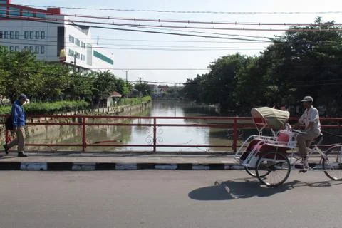 Red bridge surabaya 写真素材