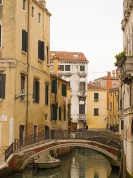 Red Bridge in Venice Foto stock
