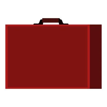 Red briefcase closed holding important business documents Stock Illustration