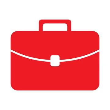 Red briefcase vector solid icon isolated on white background 스톡 일러스트