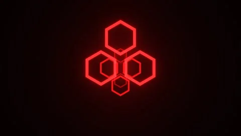 Red Bright Neon Strobe Hexagons in Space Background VJ Loop in 4K 스톡 동영상 334717552