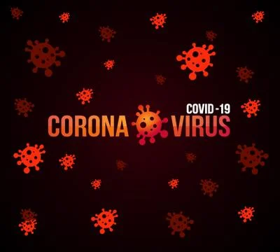 Red bright vector logo of the virus. Pandemic icon with a name for the presen Stock Illustration