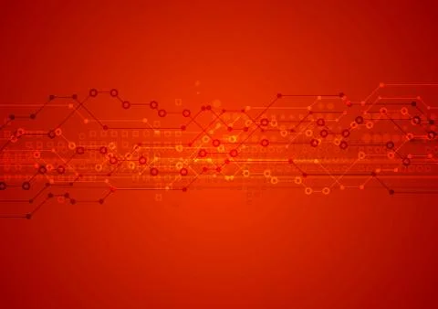 Red bright vector technical background Stock Illustration
