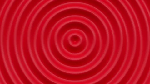 Red bright wavy concentric modern circular radial dynamic abstract background Stock Footage 193728072