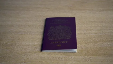 Red British Passport Stock Footage 132994661