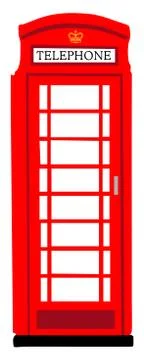 Red British phonebooth national symbol of UK Stock Illustration
