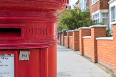Red British Post Box Stock Photos