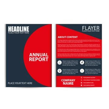 Red Brochure Design, Flyer Template Stock Illustration