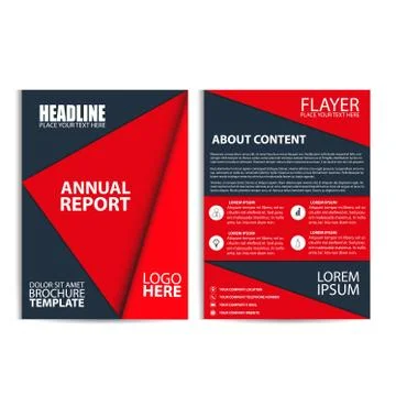 Red Brochure Design, Flyer Template Stock Illustration
