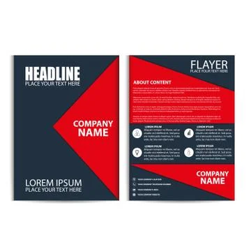 Red Brochure Design, Flyer Template Illustrazione stock