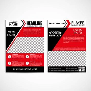 Red Brochure Design, Flyer Template Stock Illustration