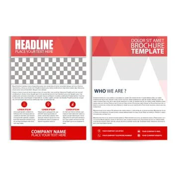 Red Brochure Design, Flyer Template Stock Illustration