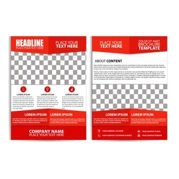 Red Brochure Design, Flyer Template Stock Illustration