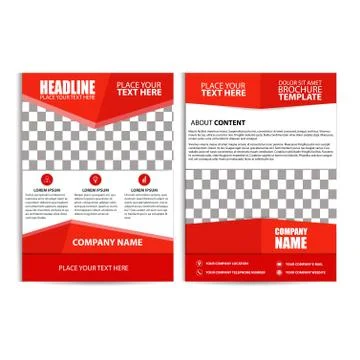 Red Brochure Design, Flyer Template Stock Illustration