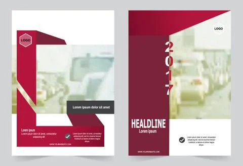 Red brochure template flyer design,  vector illustration Stock-Illustration