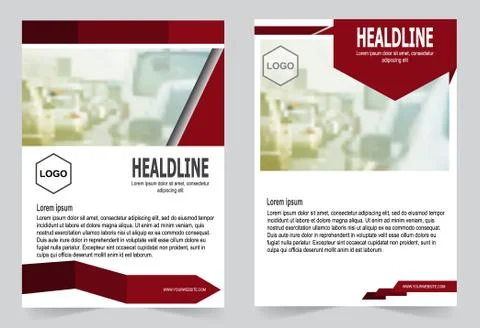 Red brochure template flyer design,  vector illustration Stock-Illustration