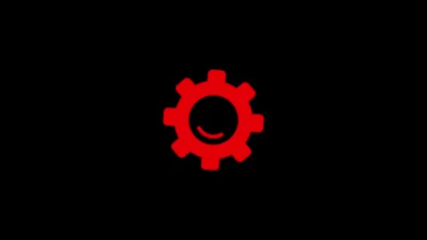 Red Broken Gear Warning Icon Stock Footage 333154024