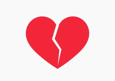 Red broken heart icon. Vector illustration Stock Illustration