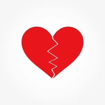 Red broken heart icon. Vector illustration. Stock Illustration