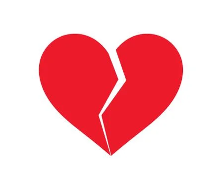 Red broken heart icon. Vector illustration. Stock Illustration