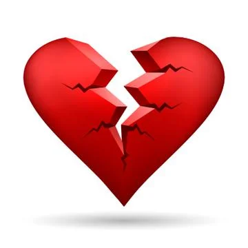 Red Broken Heart Stock Illustration