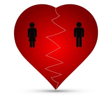 Red broken heart Stock Illustration