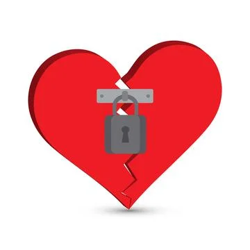 Red broken heart Stock Illustration