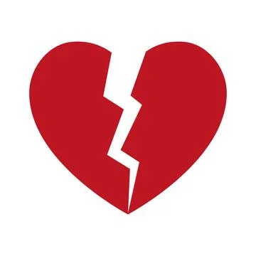 Red broken heart isolated. Vector illustration. Flat Stock Illustration