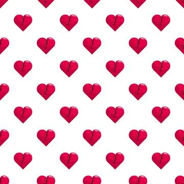 Red broken heart pattern showing mending and healing Stock Illustration