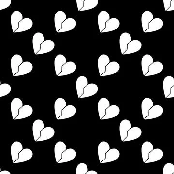 Red Broken heart vector concept seamless pattern - end of relationships bac.. Stock Illustration