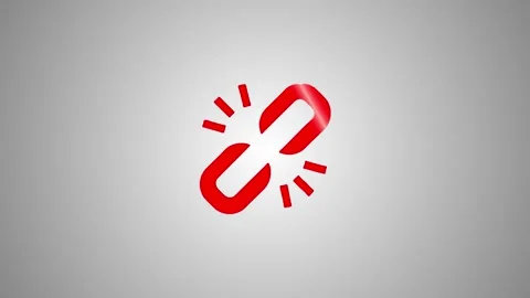 Red broken link icon animation representing connection error or disconnecte.. Stock-Footage 346490789