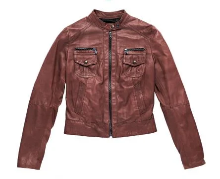 Red brown leather jacket Stock Photos