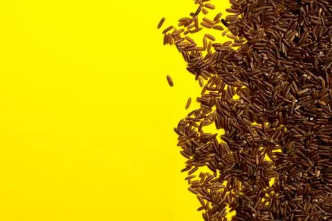 Red brown rice close up. Foto stock