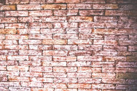 Red Brown stone bricks in a row Stock Photos