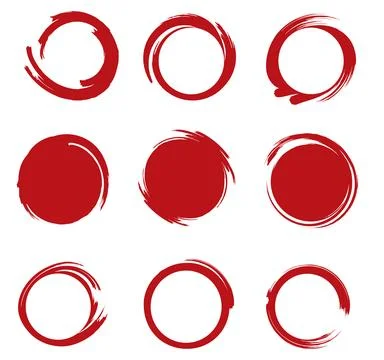Red  brush cycle bubble 009 Stock Illustration