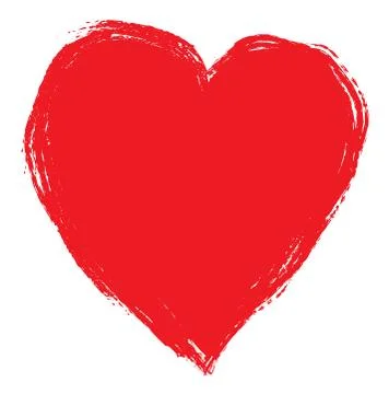 Red brush heart Stock Illustration