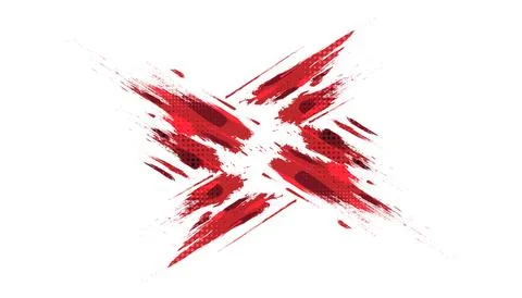 Red Brush Illustration with Halftone Effect Isolated on White Background Stock Illustration