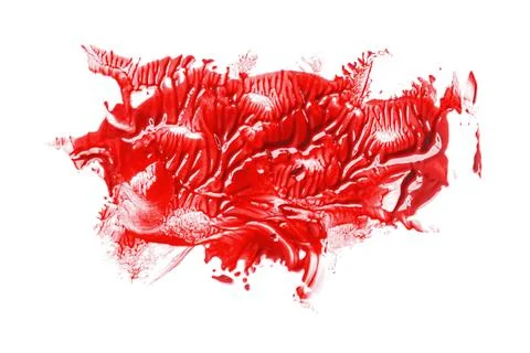 Red brush isolated on white background. Watercolor Stock Photos