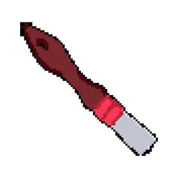 Red brush paint tool pixel art vector illustration Ilustração Stock