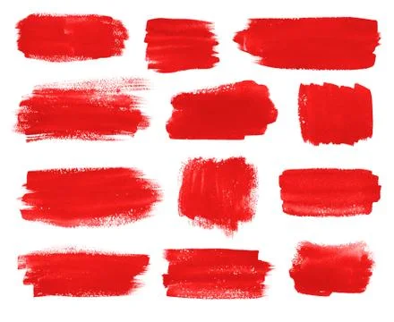 Red brush stokes collection. Stock Illustration