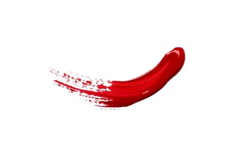Red brush stroke abstract art on white background Illustrazione stock