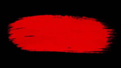 Red brush stroke animation isolated on black background Stock Footage 338170864