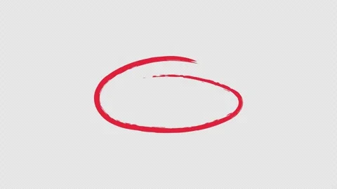 Red brush stroke circle animation on transparent background with alpha channels Stock Footage 336742979