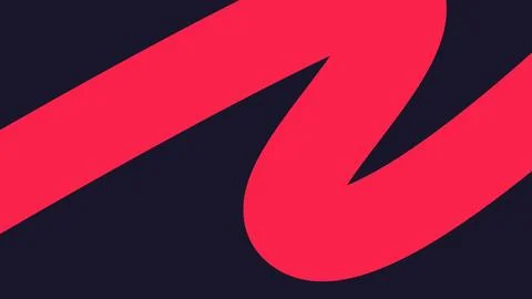 Red Brush Stroke Curve on Deep Navy Background Stock Illustration