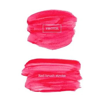 Red brush stroke isolated on white background, Vector illustration. Stock Illustration