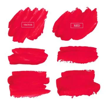Red brush stroke isolated on white background, Vector illustration. Stock Illustration
