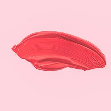Red brush stroke or makeup smudge closeup, beauty cosmetics and lipstick texture Foto stock