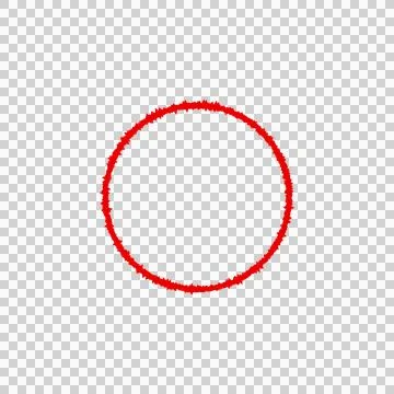 Red brush stroke round circle png Stock Illustration
