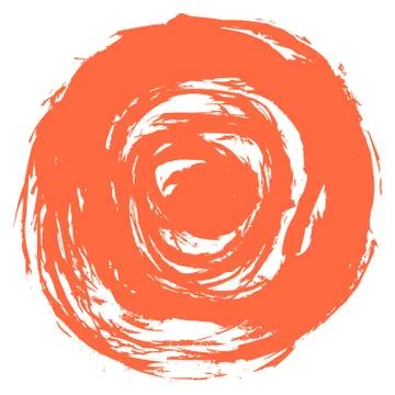 Red Brush Stroke Round Shape Stock-Illustration